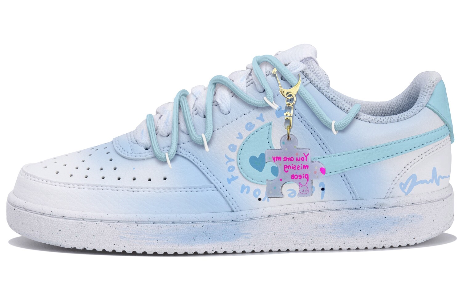 

Кроссовки Nike Court Vision 1 Skateboarding Shoes Women's Low-top White/blue, белый/синий