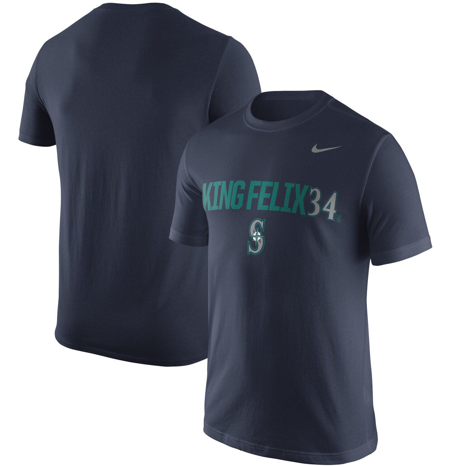 

Мужская темно-синяя футболка Nike Felix Hernandez Seattle Mariners с псевдонимом, именем и номером, Синий