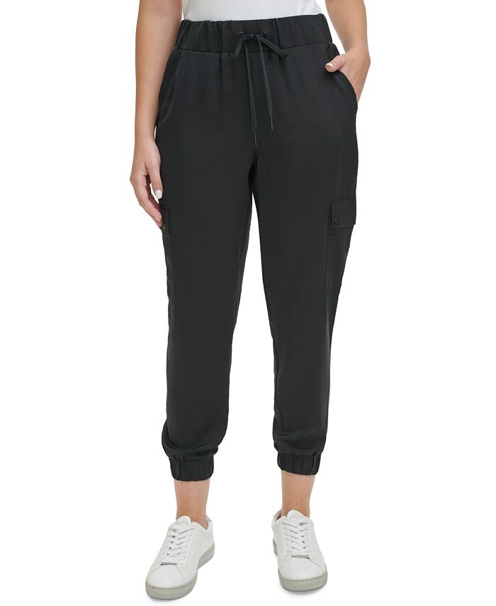 

Женские джоггеры-карго до щиколотки без застежки Calvin Klein Jeans, черный
