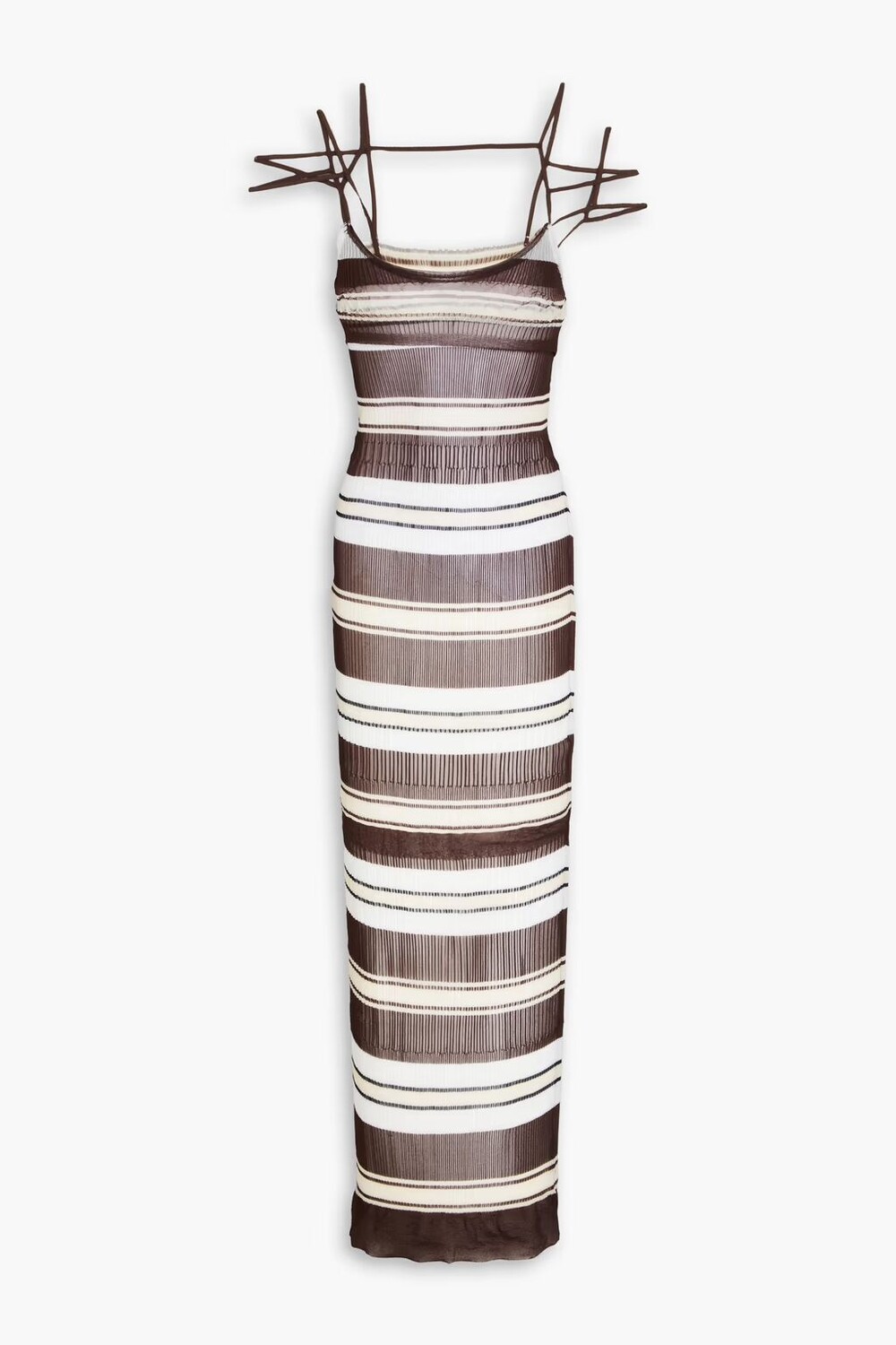 

Полосатое платье макси в рубчик Jacquemus, шоколад