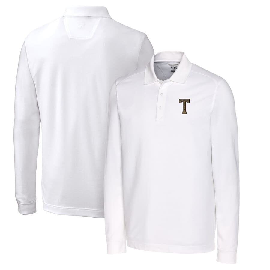 

Поло с длинным рукавом Cutter & Buck Georgia Tech Yellow Jackets, белый
