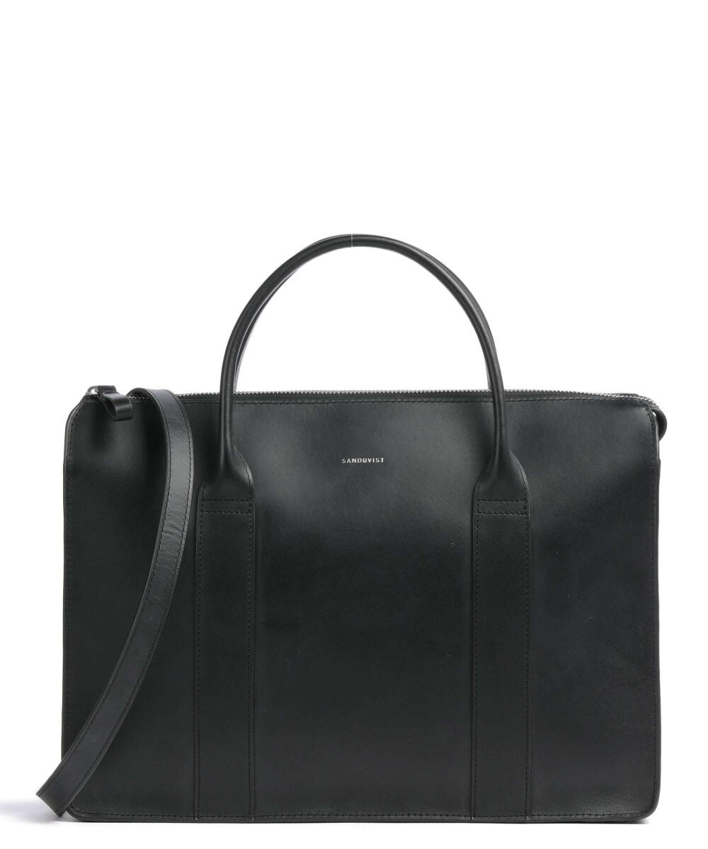 

Портфель Leather Classics Alice 14″ из мелкозернистой кожи Sandqvist, черный