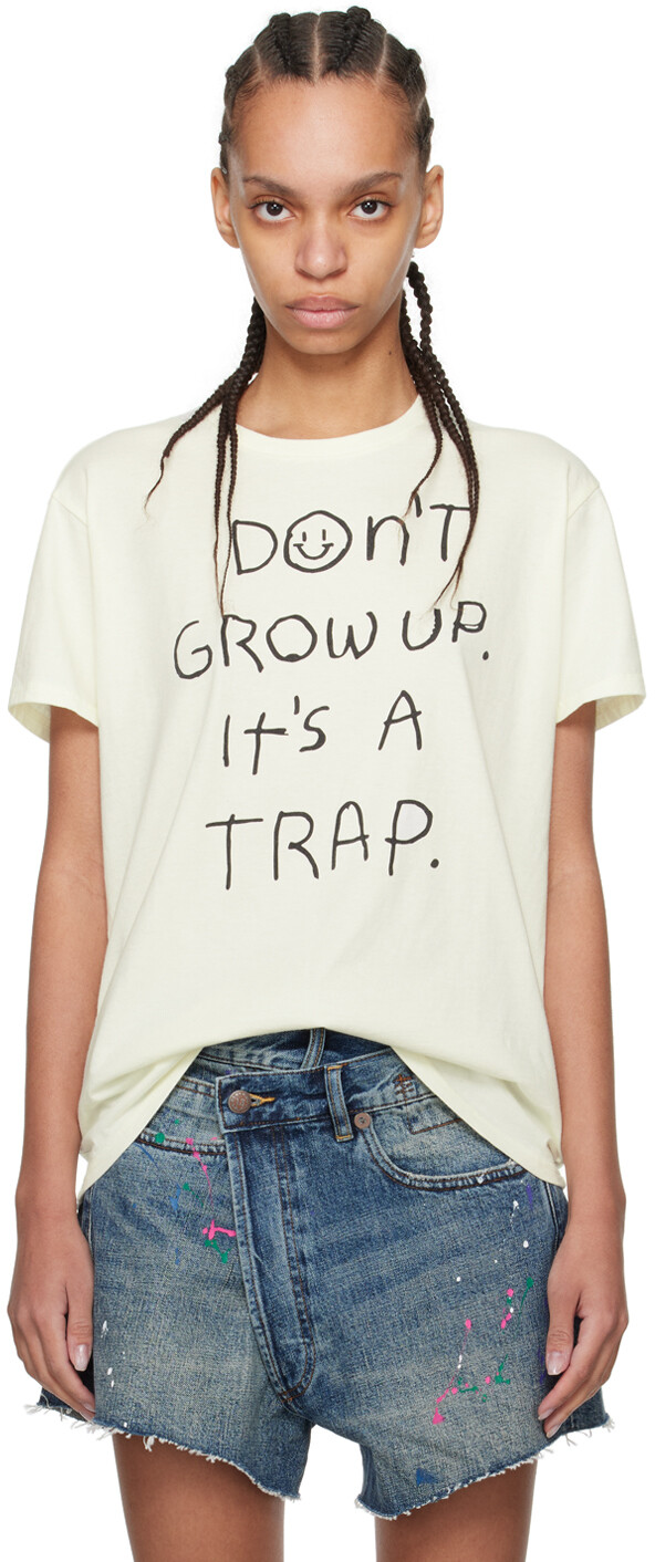 

Кремового цвета футболка с надписью «Don't Grow Up» R13, цвет Ecru