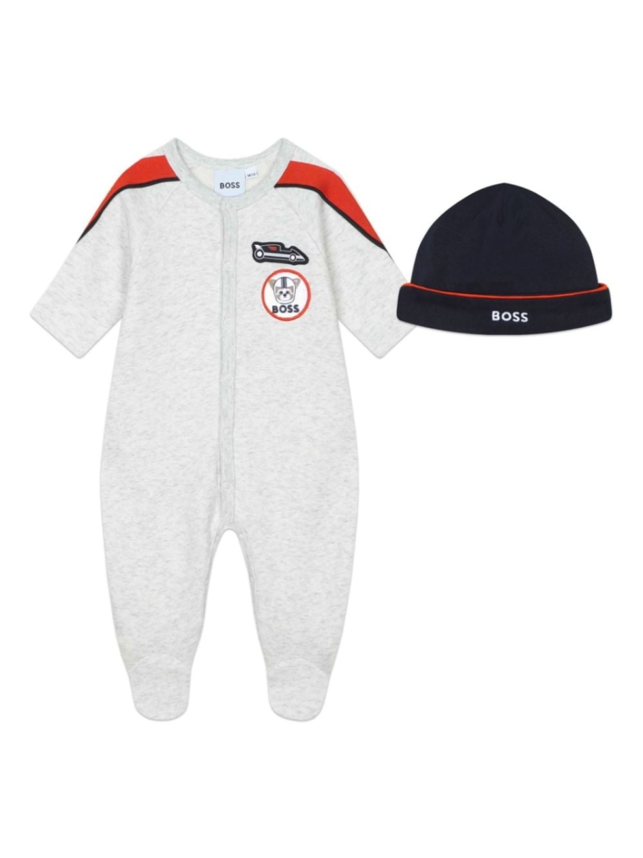 

BOSS Kidswear пижама с вышитым логотипом, серый