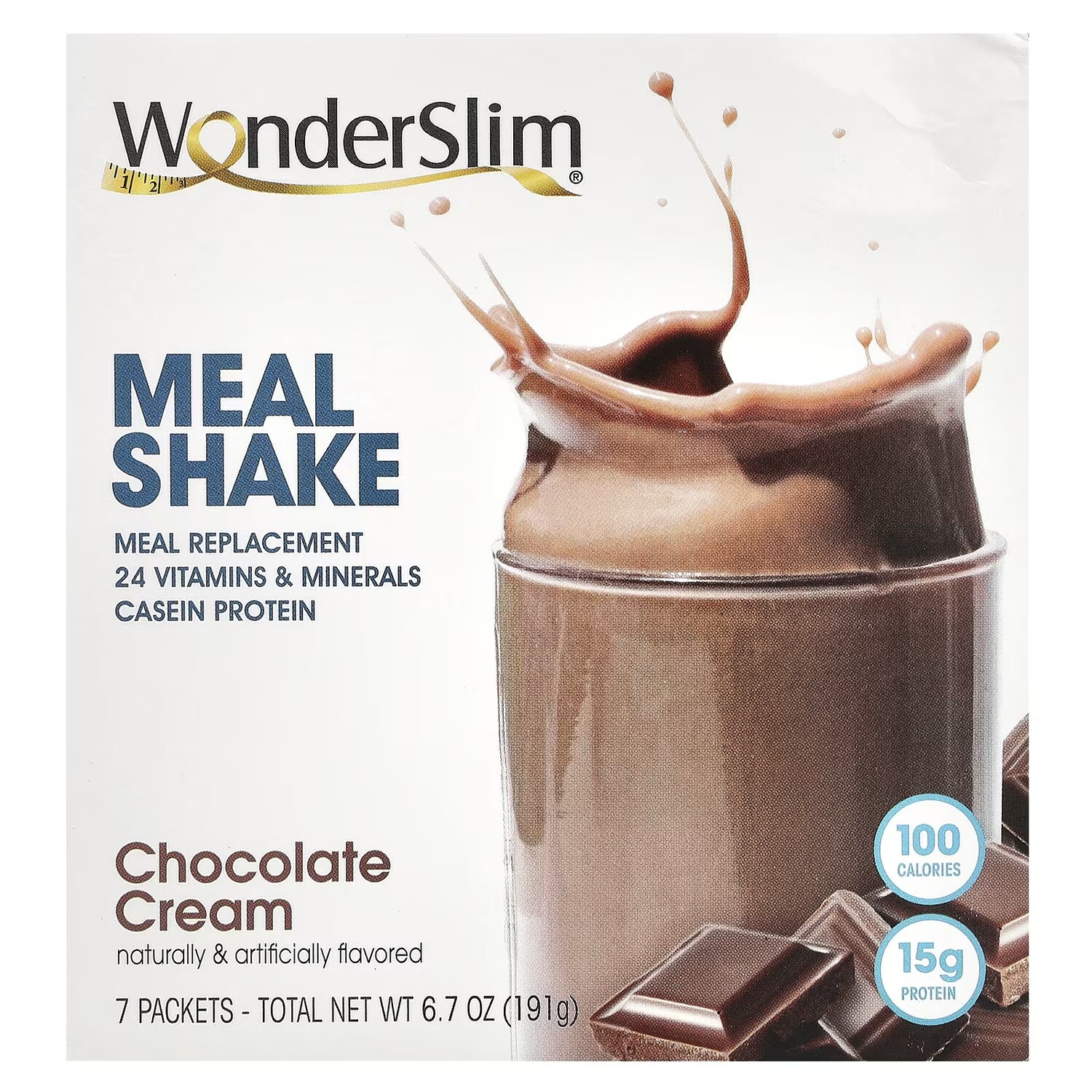 

WonderSlim Meal Shake Шоколадный крем 7 пакетов по 27 г каждый