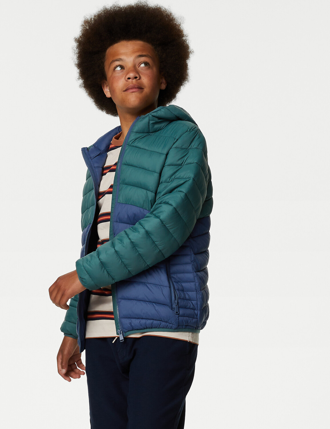 

Легкая стеганая куртка Stormwear (6–16 лет) Marks & Spencer, зеленый микс