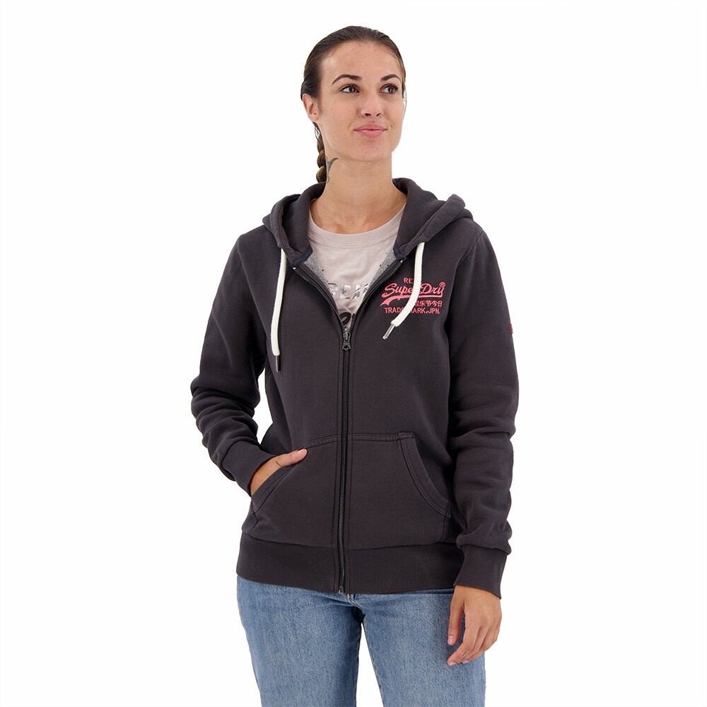 

Толстовка Superdry Vintage Vl Neon Full Zip, серый