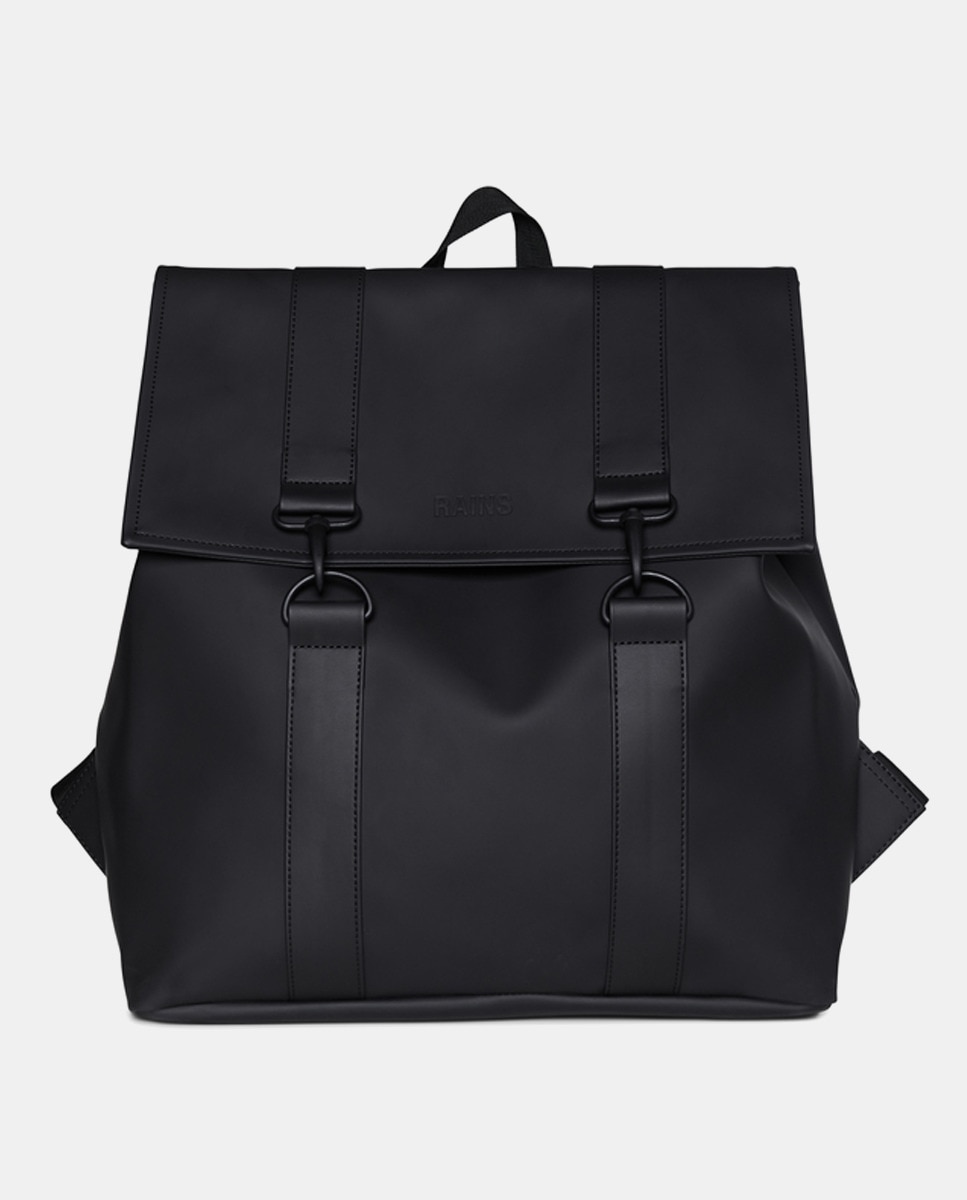 Черный водостойкий рюкзак-сумка Msn с клапаном Rains, черный цена и фото