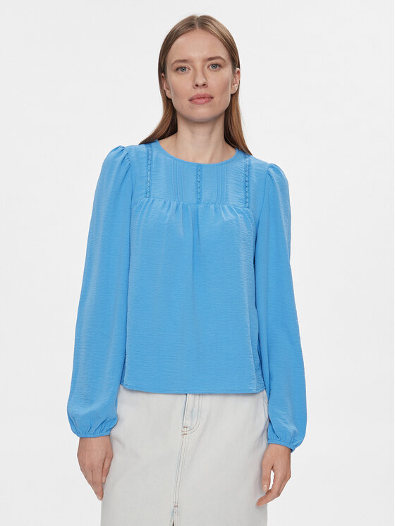Блуза стандартного кроя Vero Moda, синий блуза стандартного кроя vero moda бежевый