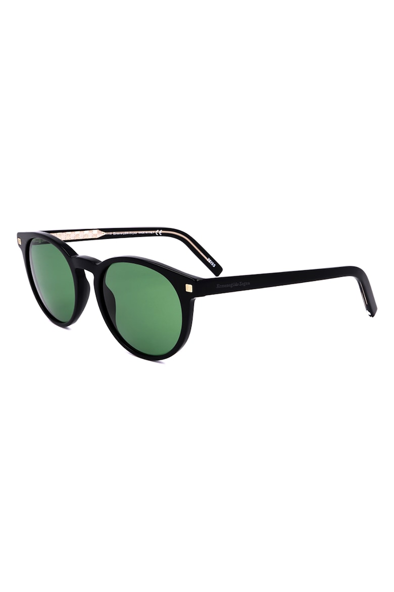 цена Овальные солнцезащитные очки с толстыми линзами Ermenegildo Zegna, черный