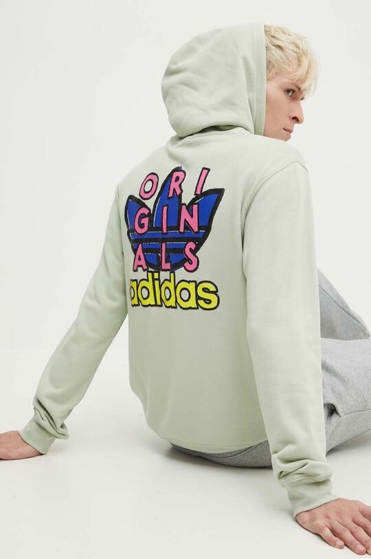 

Хлопковая Толстовка Trefoil Hood adidas Originals, зеленый