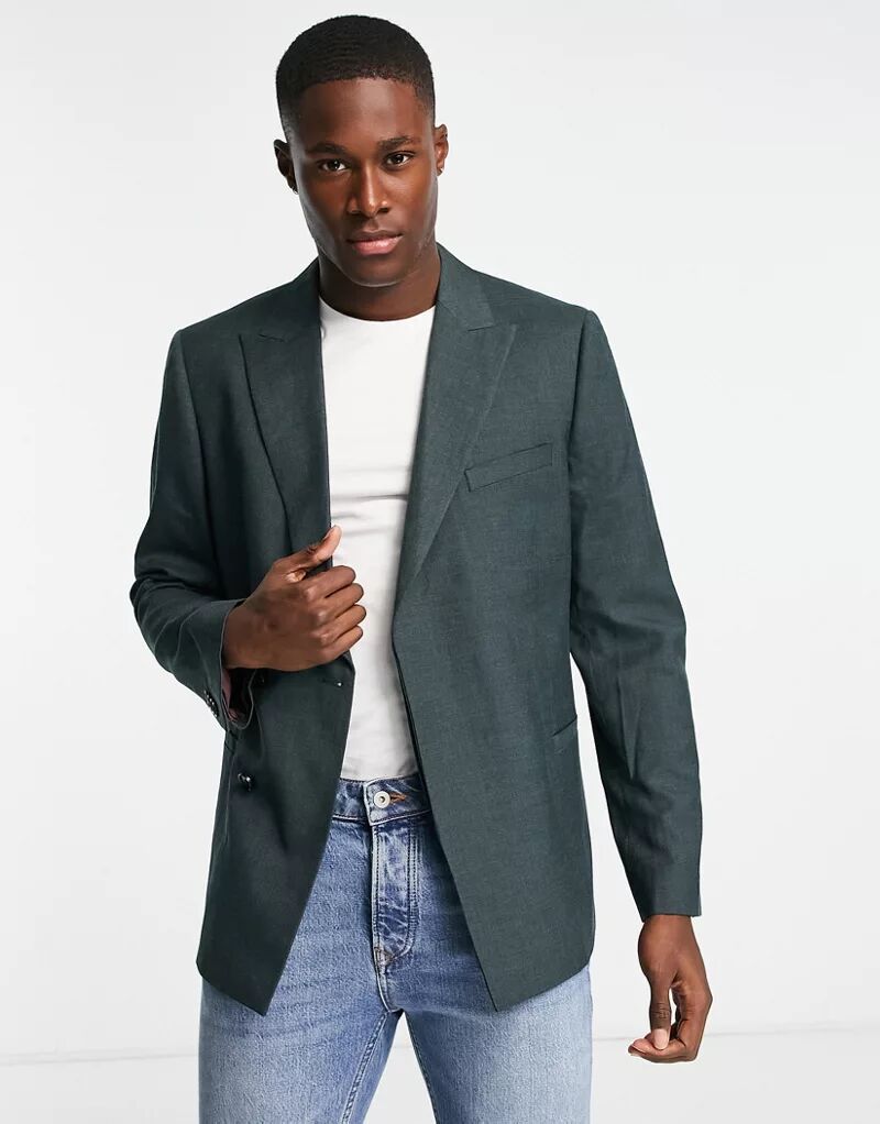 цена Серый приталенный пиджак с потайной пуговицей Harry Brown