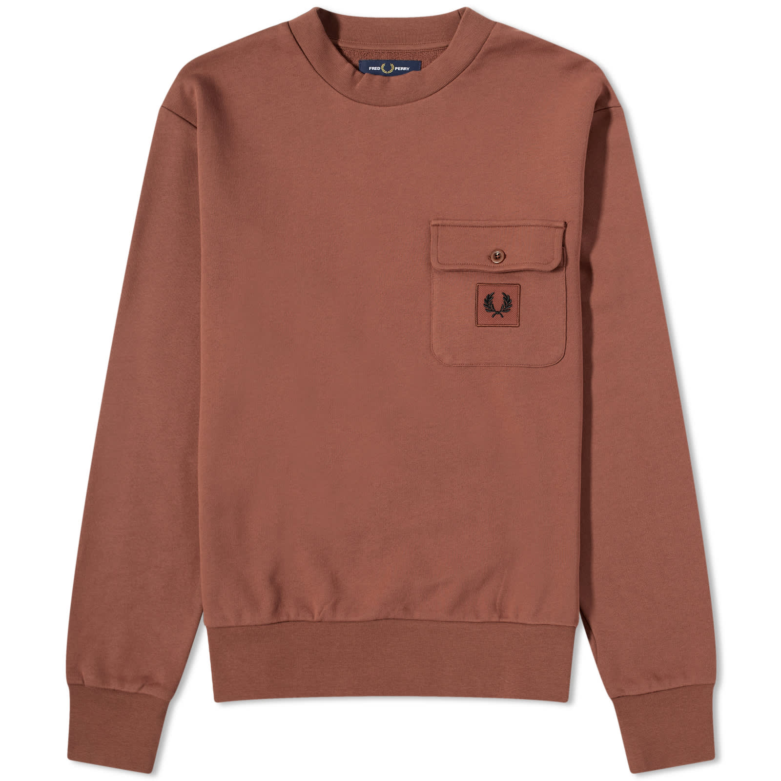 Свитшот Fred Perry Badge, цвет Whisky Brown рубашка fred perry panel polo цвет whisky brown