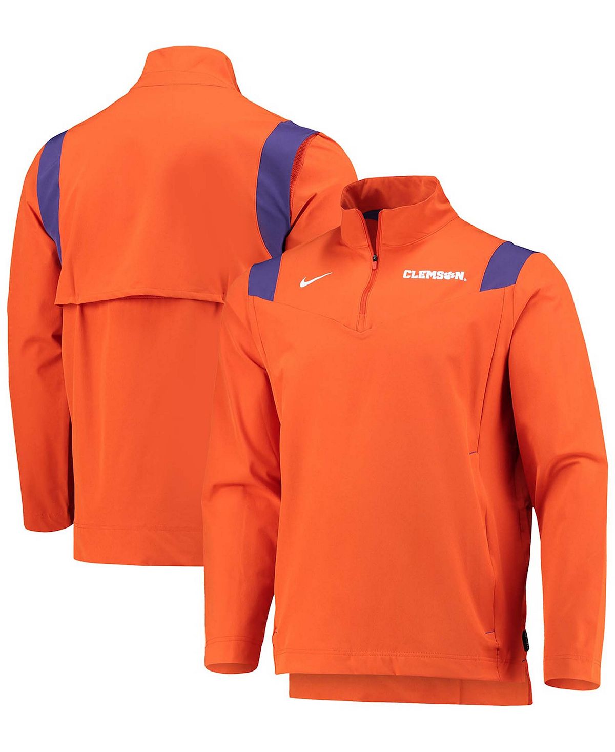 Мужская оранжевая куртка с молнией до половины длины Clemson Tigers Coach Nike мужская черная куртка с молнией до половины oregon ducks coach nike
