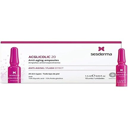 

Acglicolic 20 Антивозрастные ампулы с мгновенным эффектом, 10 х 1,5 мл, Sesderma