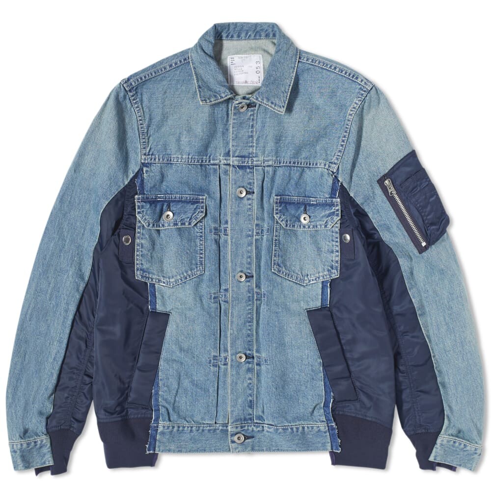 

Куртка Sacai Denim x Nylon MA-1