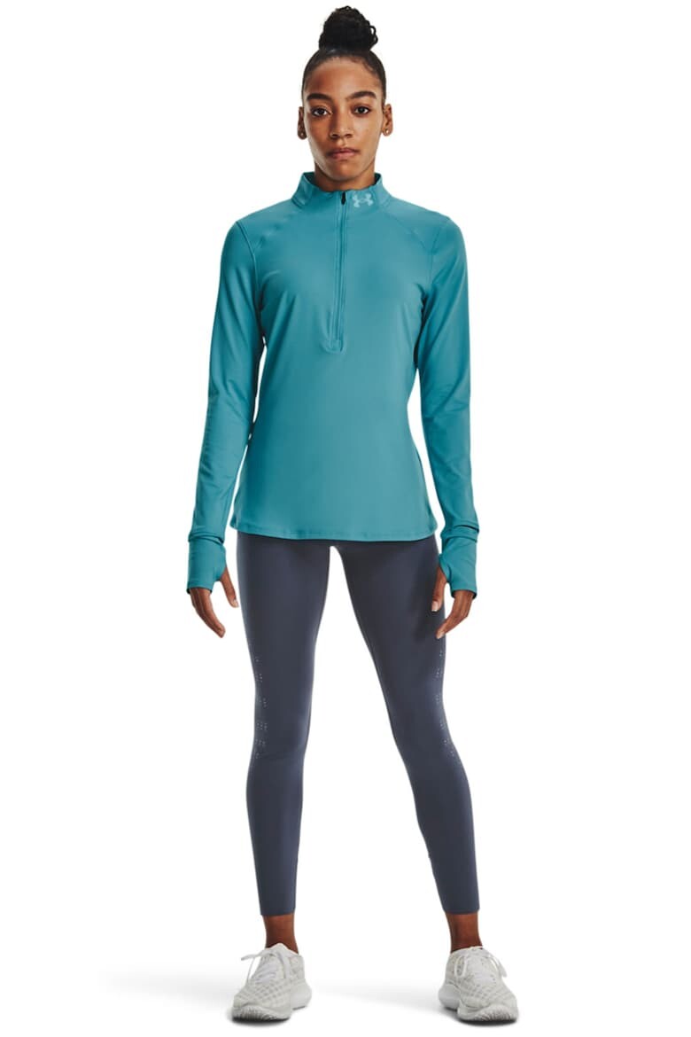 

Короткий беговой топ Qualifier на молнии Under Armour, зеленый