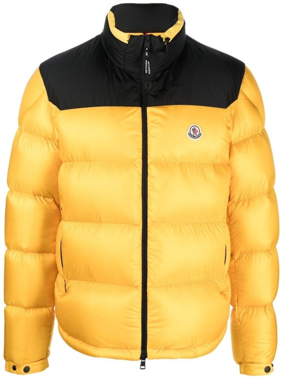 

Moncler пуховик с нашивкой-логотипом, желтый