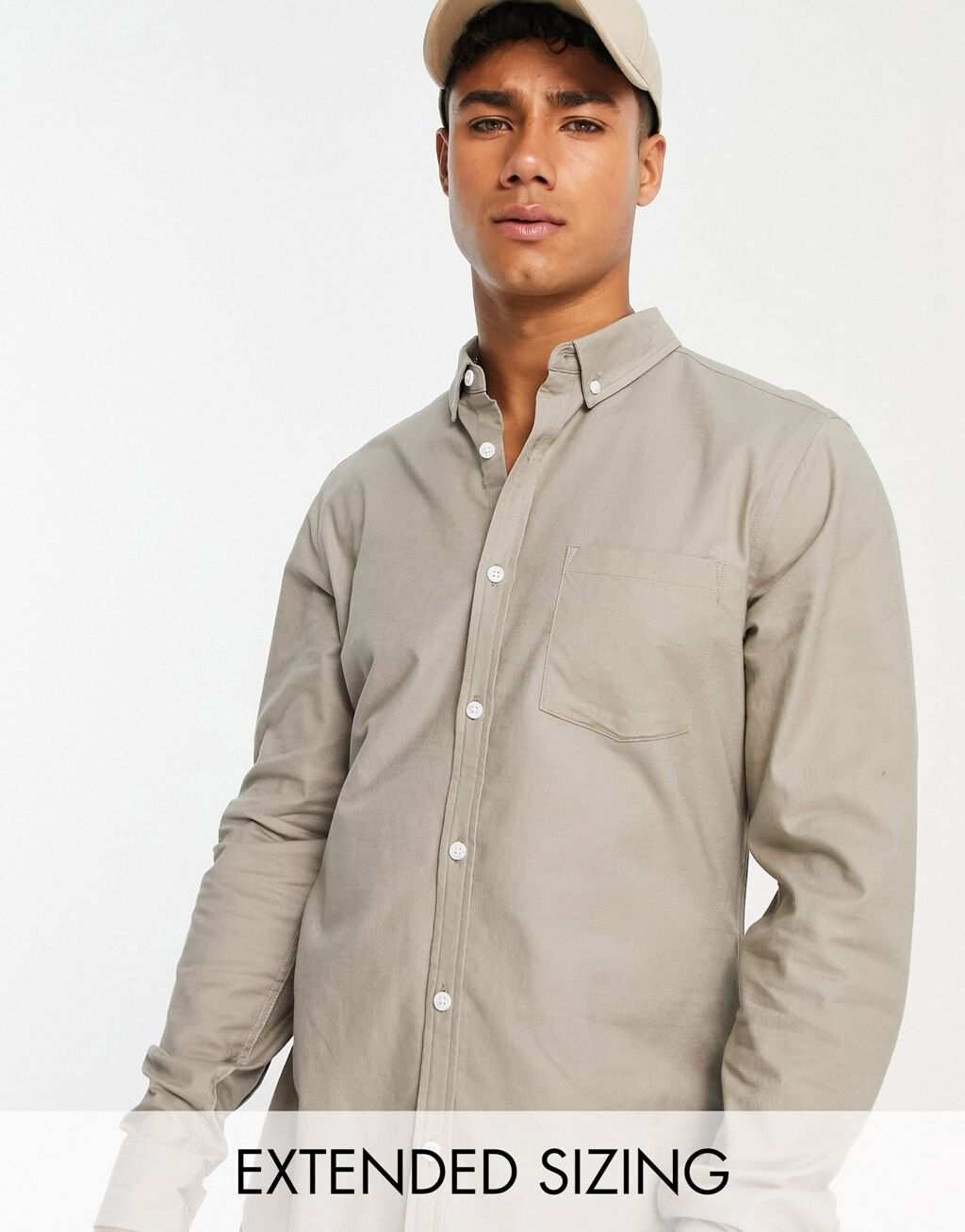 

Узкая оксфордская рубашка винтажного цвета хаки ASOS DESIGN