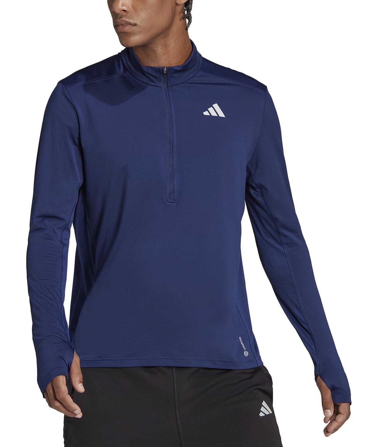 

Мужская рубашка с длинным рукавом и молнией до половины длины The Run adidas