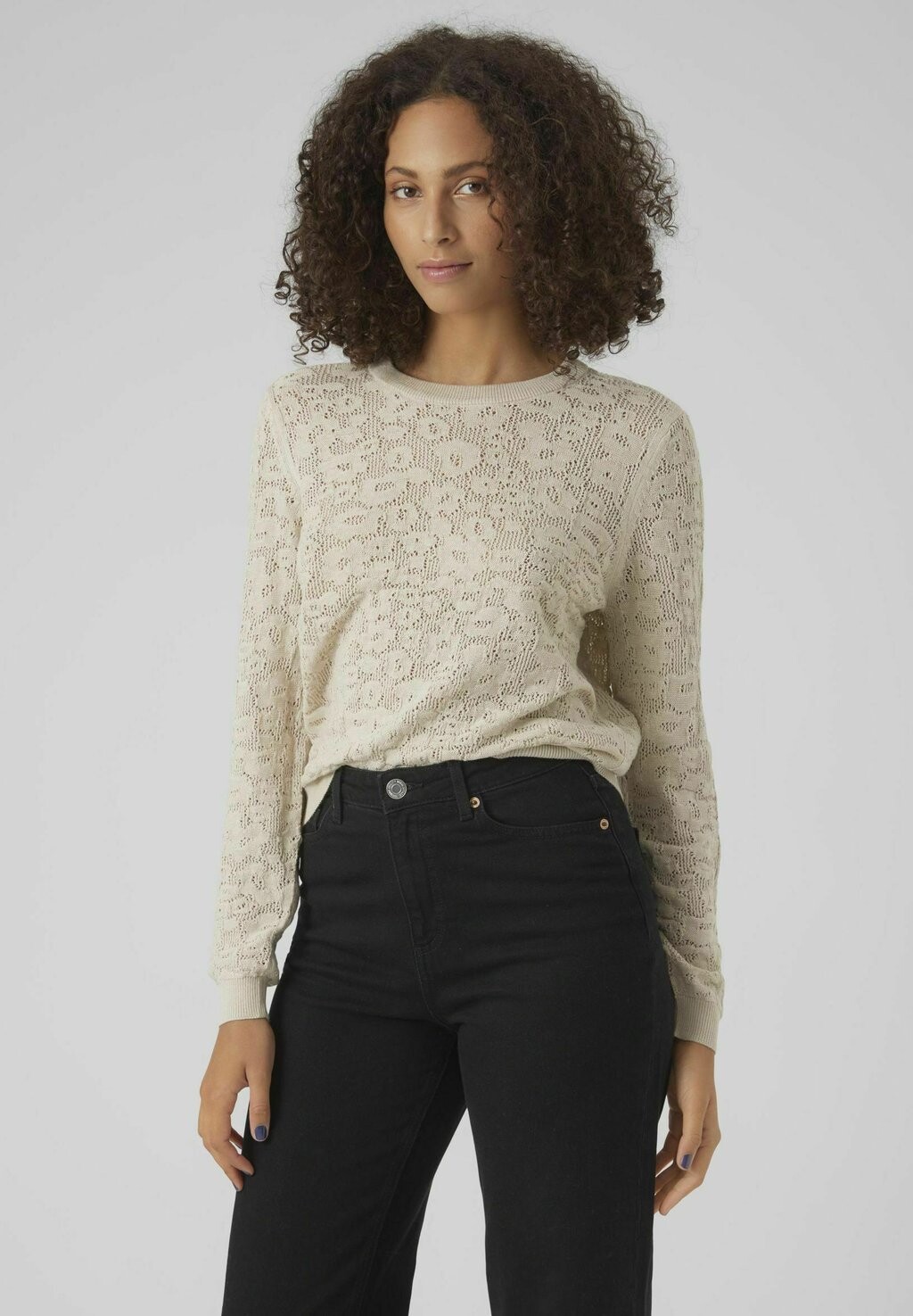 

Свитшот Vero Moda VMLOUISA LS O-NECK OWN, цвет oatmeal