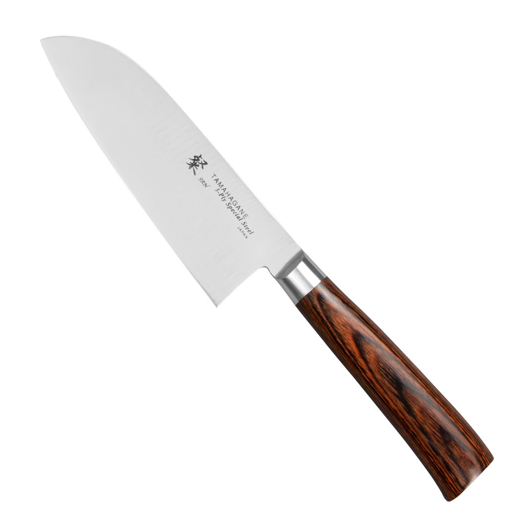 

Нож Tamahagane San Brown Santoku 12см SN1129