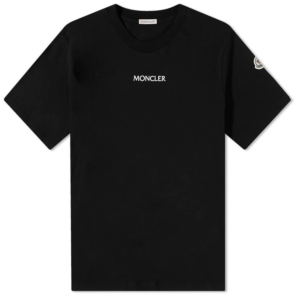 

Moncler Футболка с волнистым логотипом на спине, черный