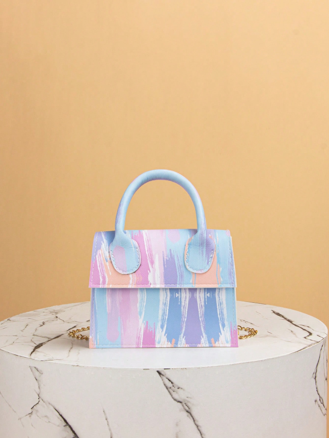 цена Мини-квадратная сумка Funky Neon Pink с цепочкой и клапаном из искусственной кожи розовая, многоцветный