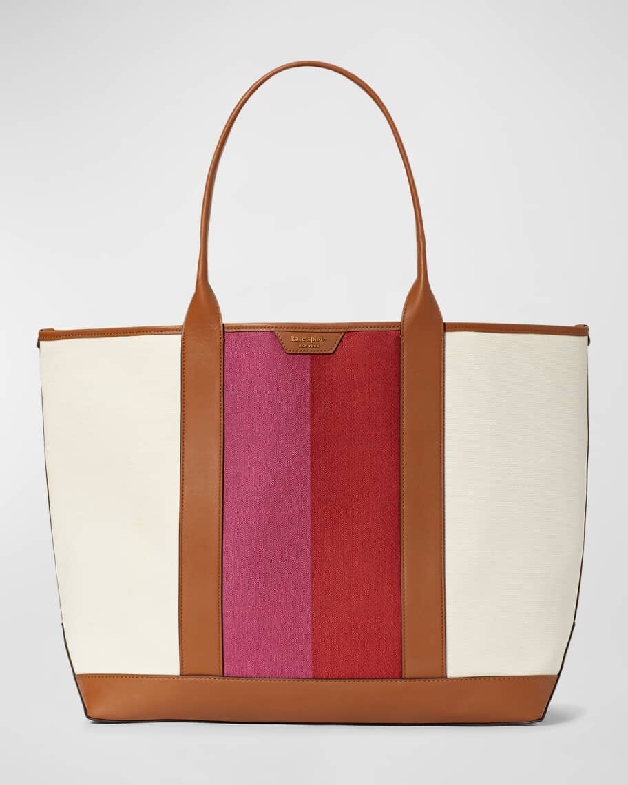 

Большая холщовая сумка-тоут в гоночную полоску kate spade new york