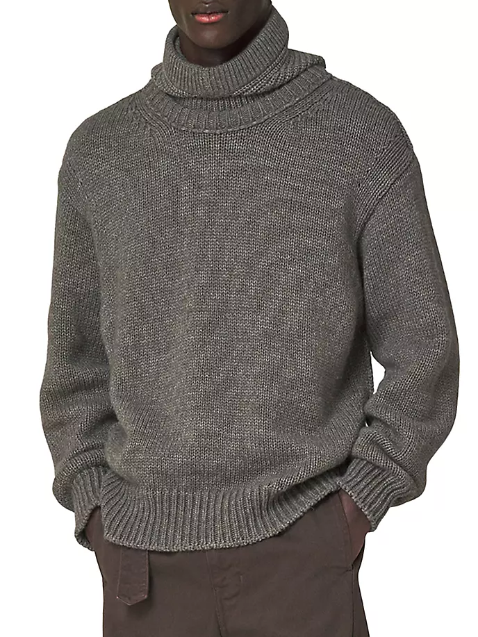 Свободный свитер с высоким воротником Lemaire, серый