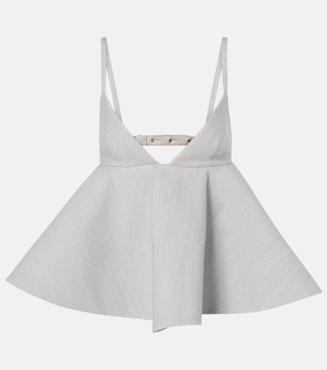 

Топ с баской Le Haut Vela Jacquemus, цвет light grey