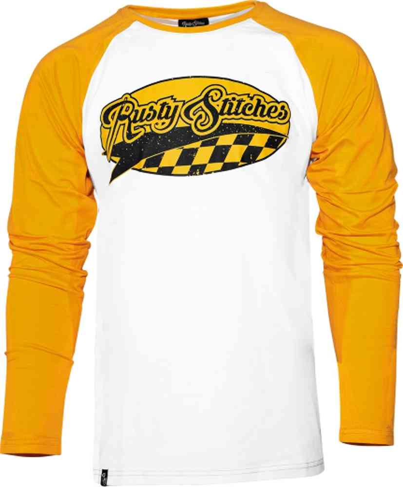 Рубашка с длинными рукавами и логотипом Rusty Stitches, белый/оранжевый