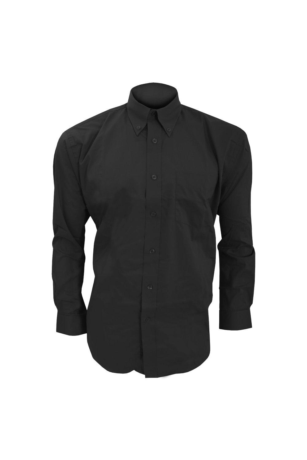 Корпоративная оксфордская рубашка с длинным рукавом Kustom Kit, черный