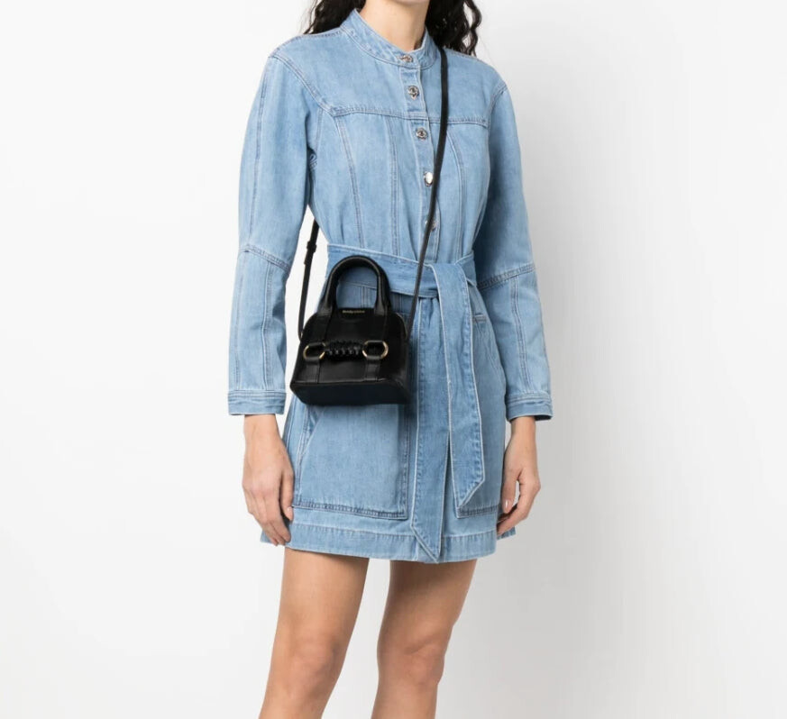 

See By Chloe Hb Женская кожаная сумка через плечо Saddie, черный