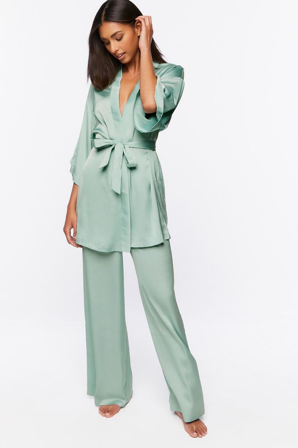 

Атласные пижамные брюки Forever 21, синий