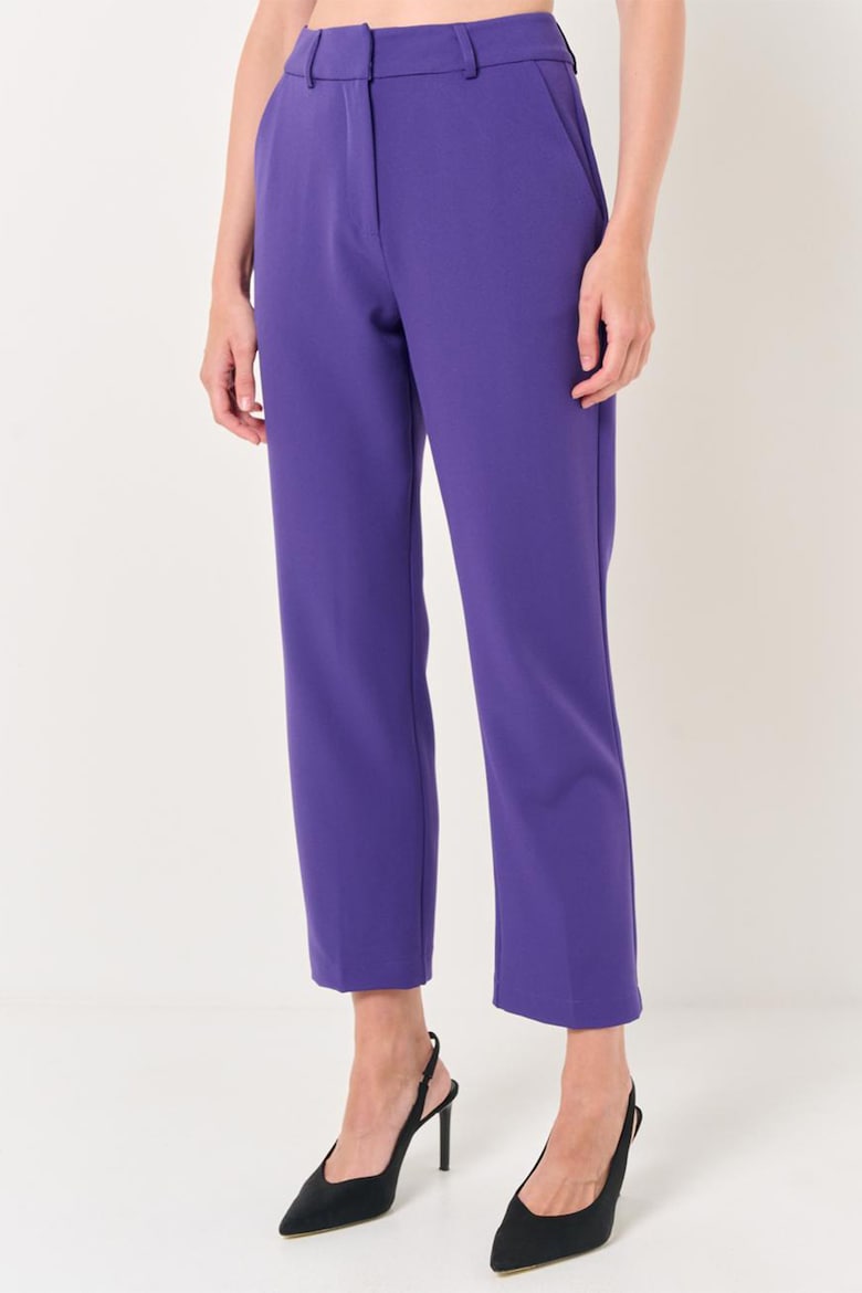 Прямые укороченные брюки Jimmy Key, фиолетовый укороченные брюки с рельефом jimmy key черный