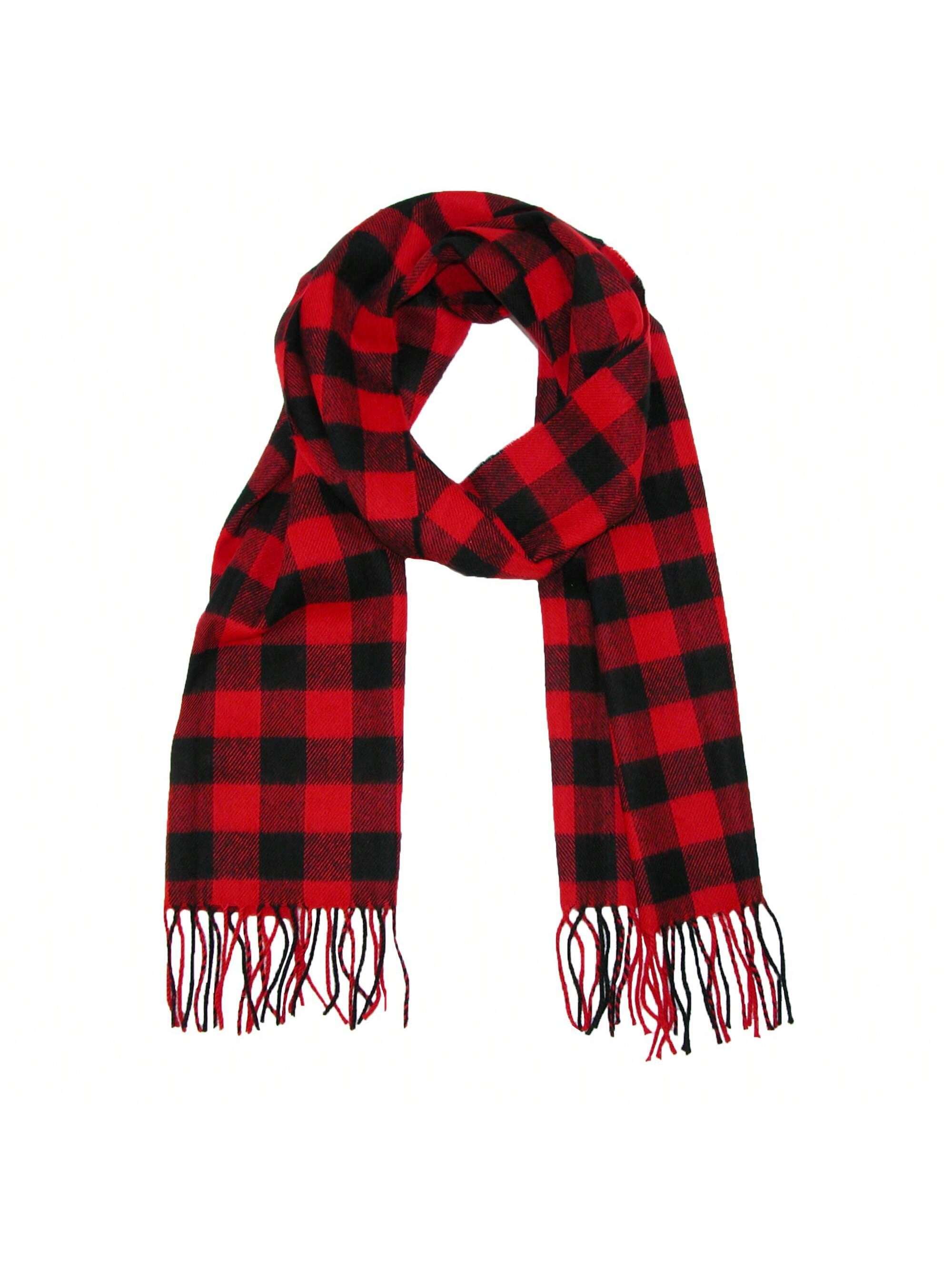 Зимний шарф в клетку David & Young Softer Than Cashmere Buffalo, красный arte cashmere шарф