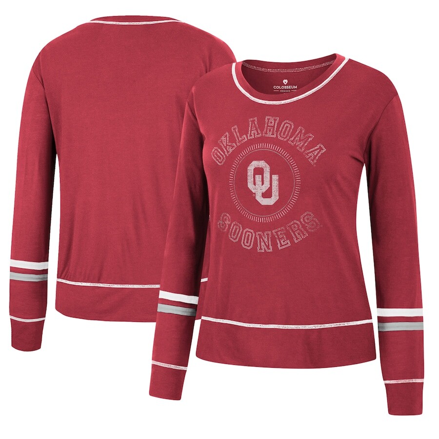 

Футболка с длинным рукавом Colosseum Oklahoma Sooners, малиновый