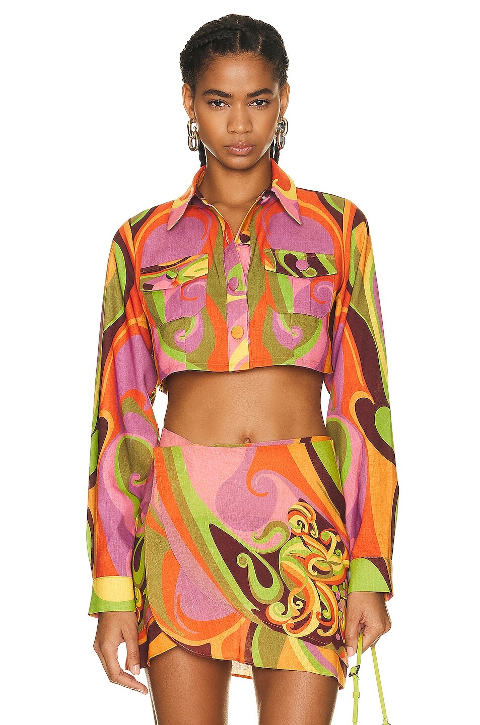 

Рубашка Raisa Vanessa Printed Crop, оранжевый