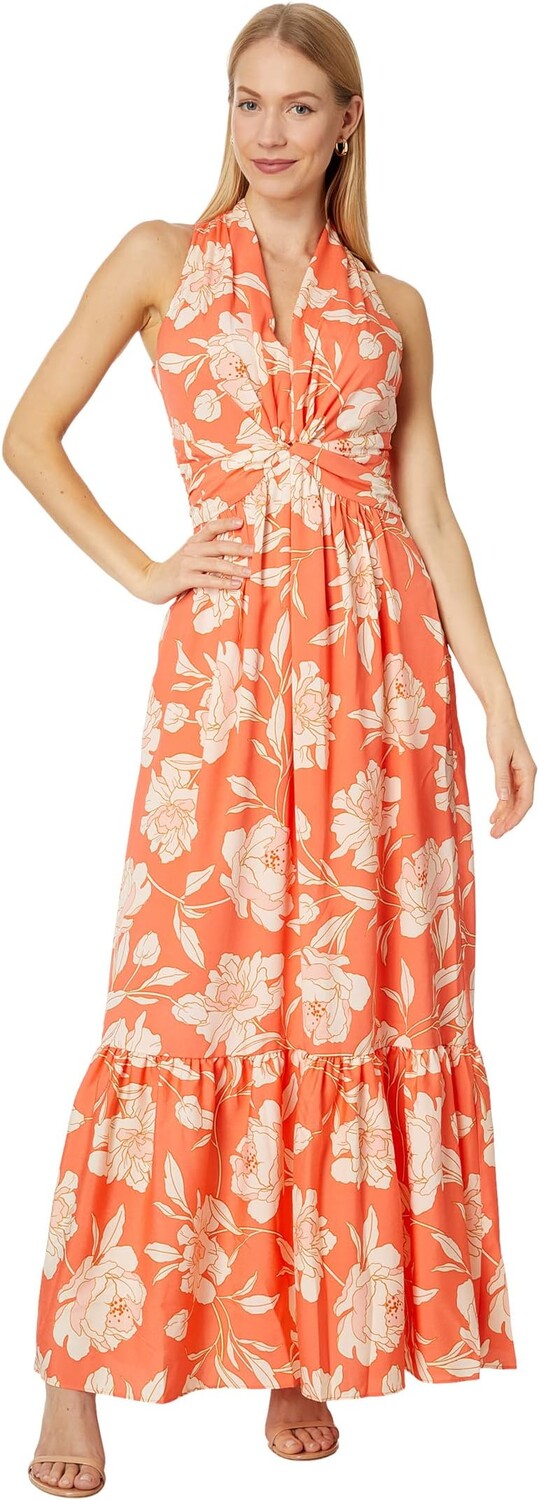 

Платье Printed Twist Maxi Vince Camuto, коралловый