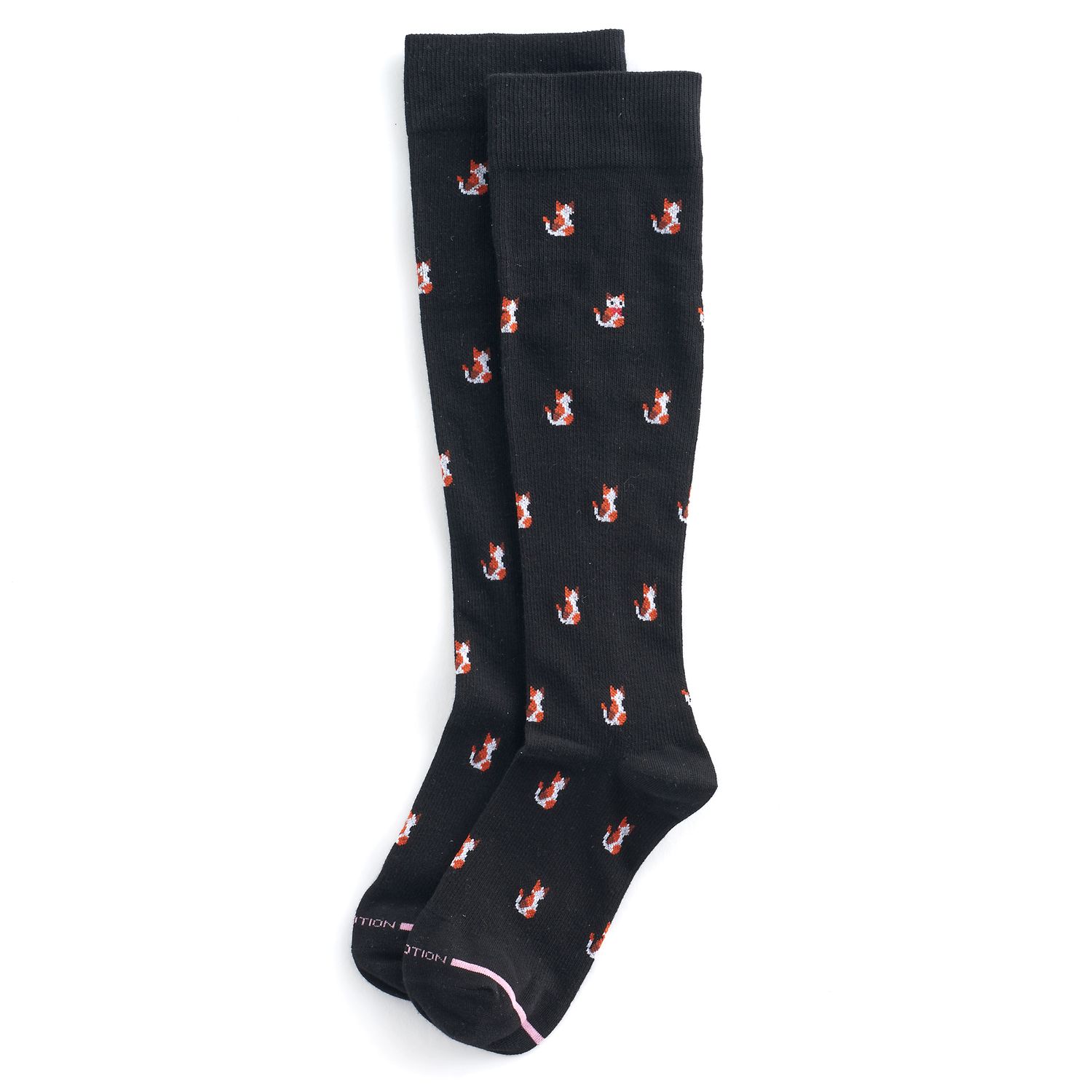 Женские компрессионные носки до колена Dr. Motion с кошачьим принтом Dr. Motion женские компрессионные носки на молнии черные или хаки носки до колена с открытым носком с молнией 2022