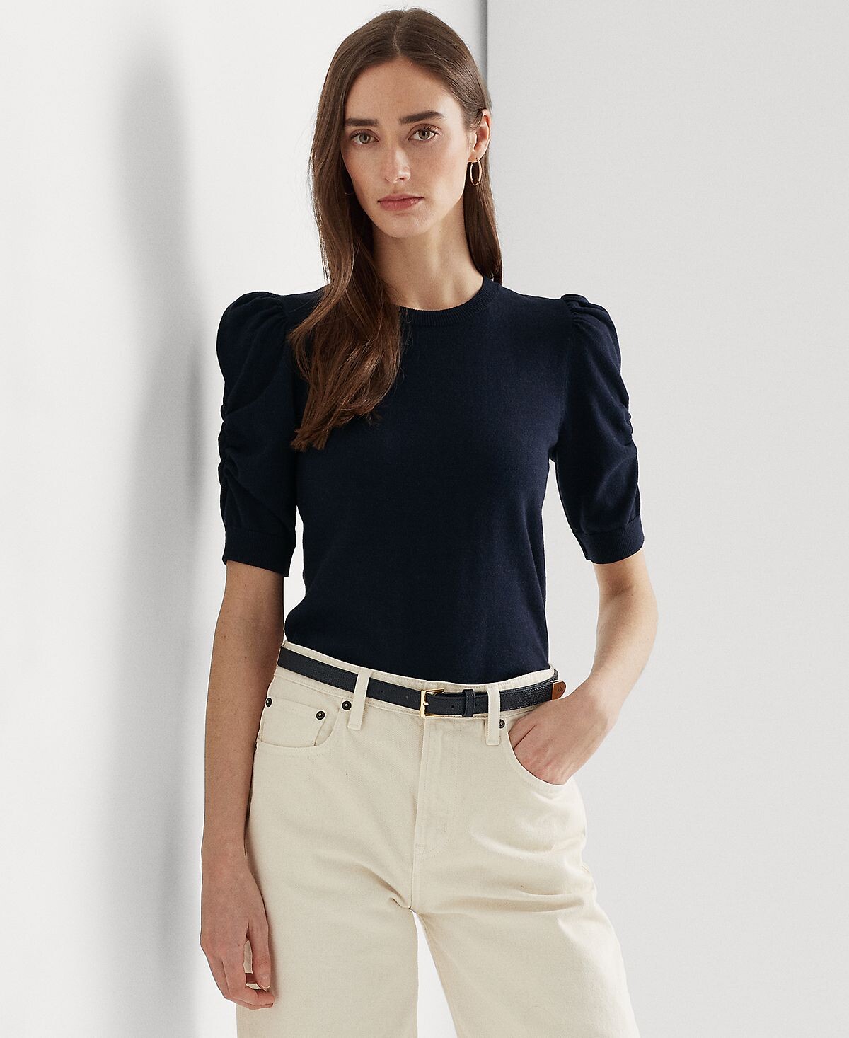 

Женский свитер из хлопковой смеси с пышными рукавами Lauren Ralph Lauren
