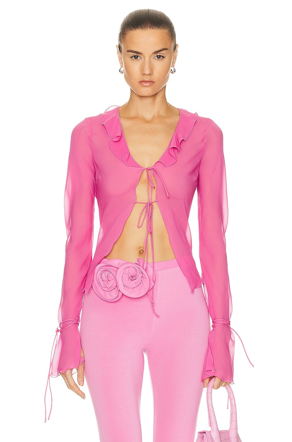 

Блузка The Andamane Mia Ruffle, цвет Flamingo Pink