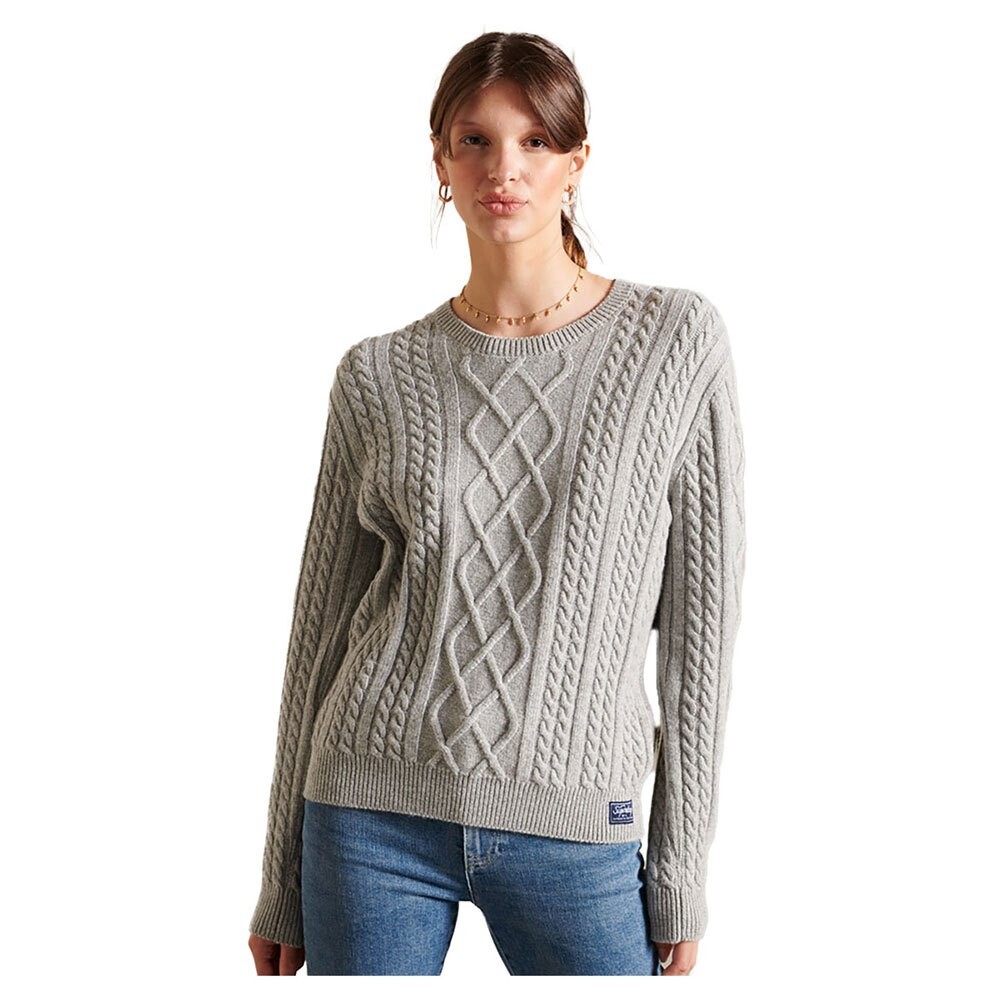 

Свитер Superdry Premium Cable Crew, серый