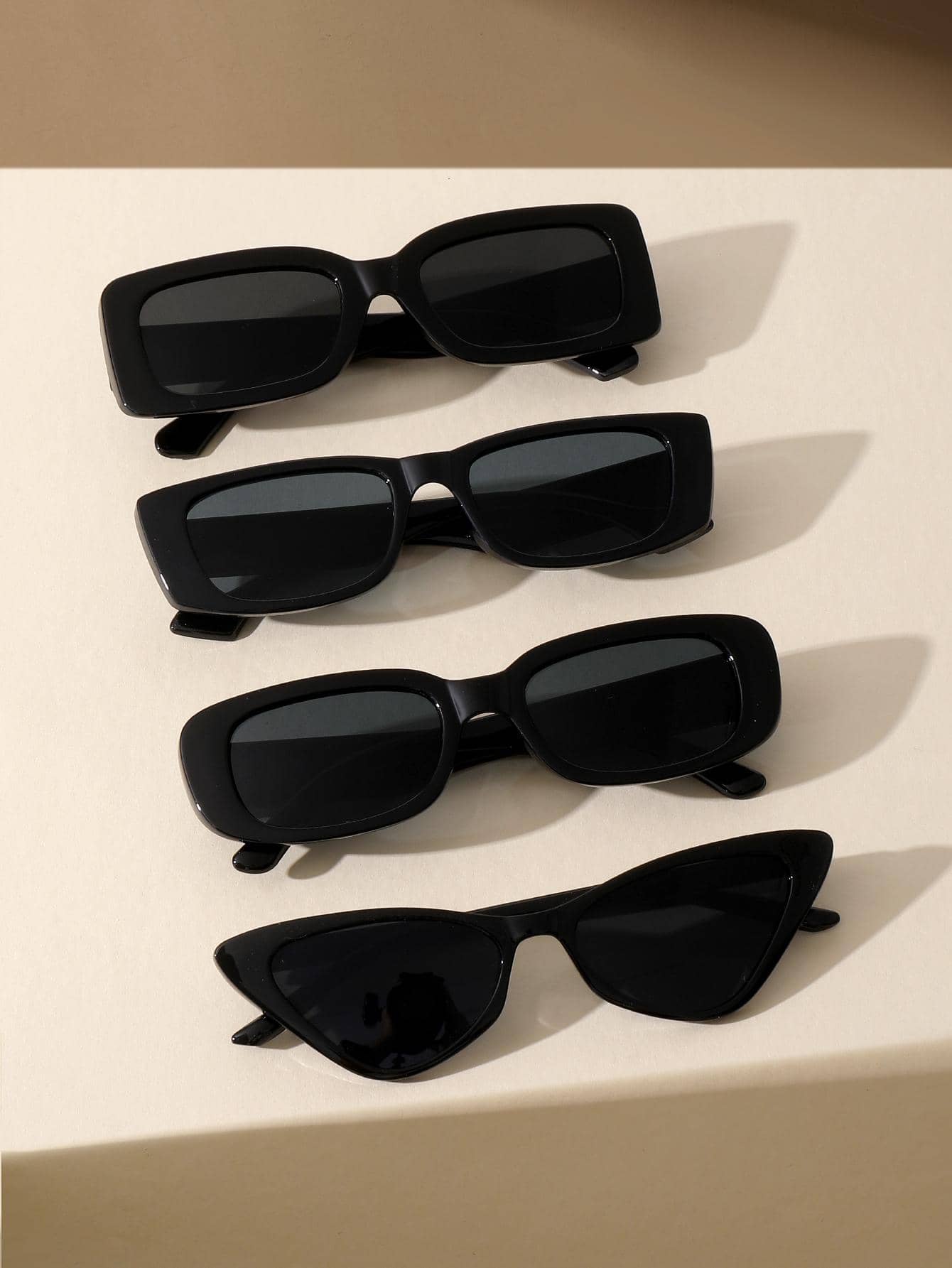 4 пары женских геометрических оправ черных оттенков, повседневные модные очки цена и фото