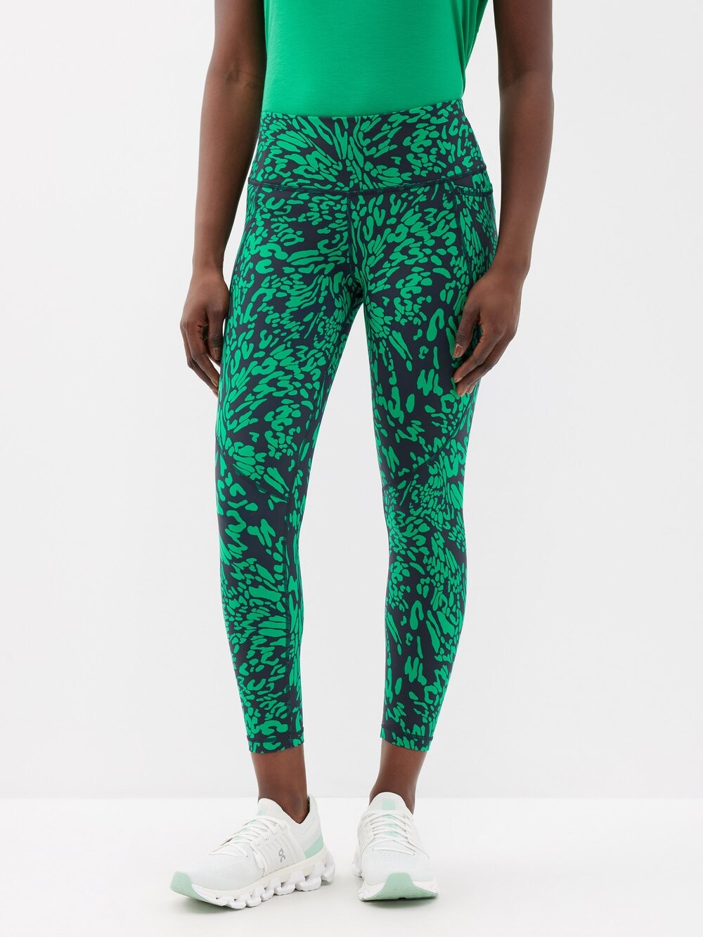 

Леггинсы power 7/8 из джерси с абстрактным принтом Sweaty Betty, зеленый
