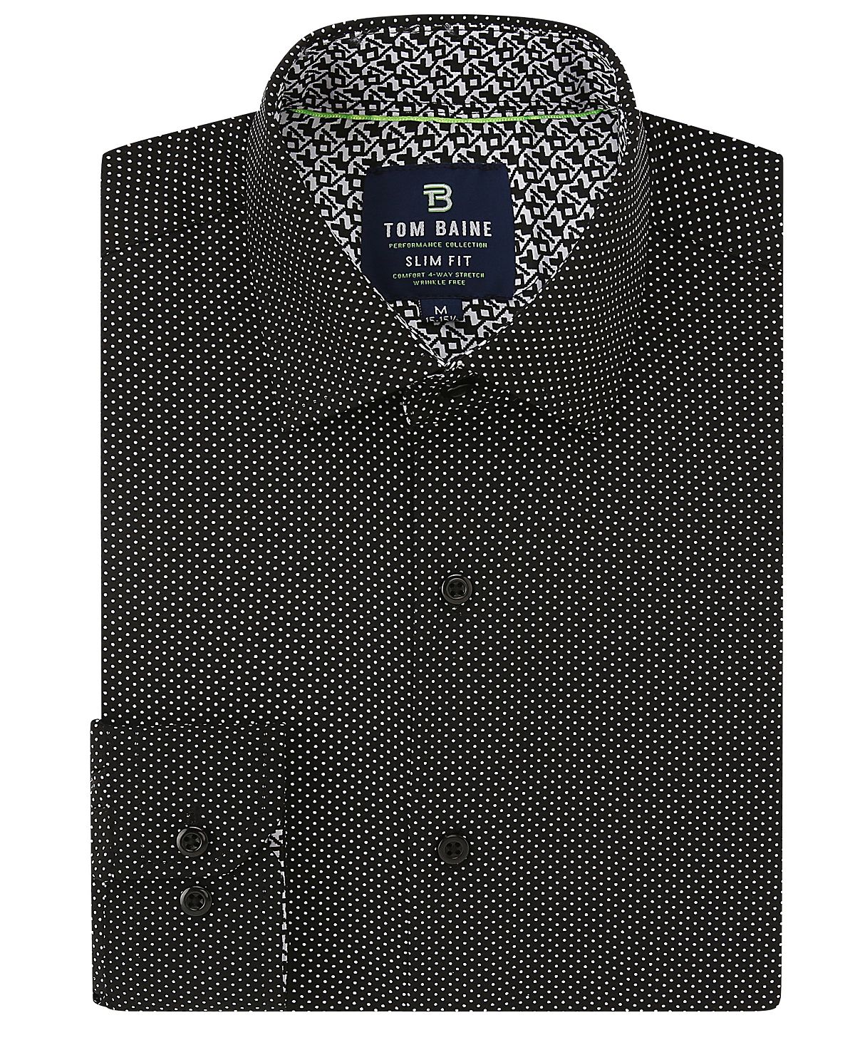 цена Мужская приталенная классическая рубашка на пуговицах с длинными рукавами и геометрическим рисунком Tom Baine