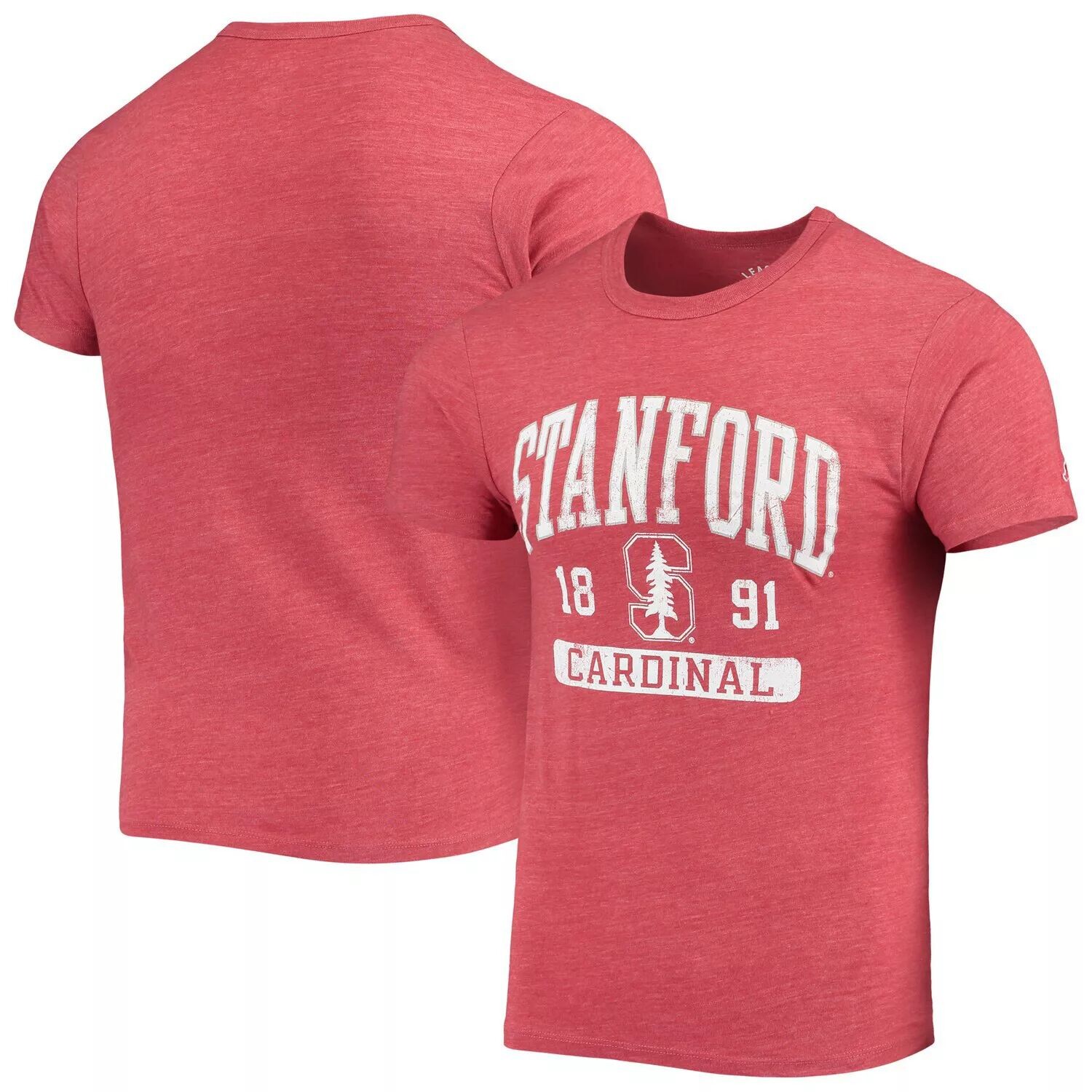 

Мужская футболка League Collegiate Wear с принтом Cardinal Stanford Cardinal Volume Up Victory Falls Tri-Blend