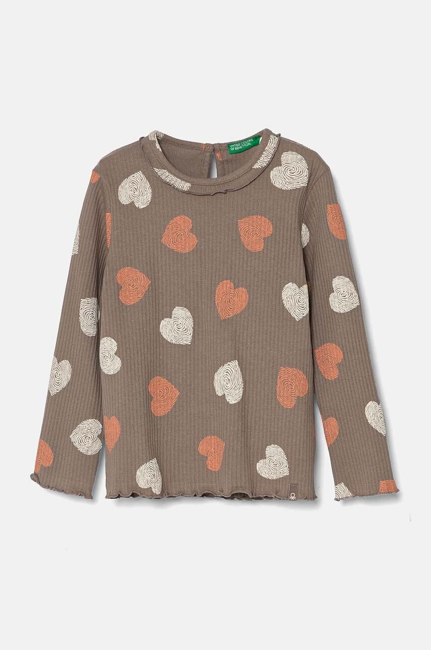 

Детская футболка с длинными рукавами United Colors of Benetton, коричневый