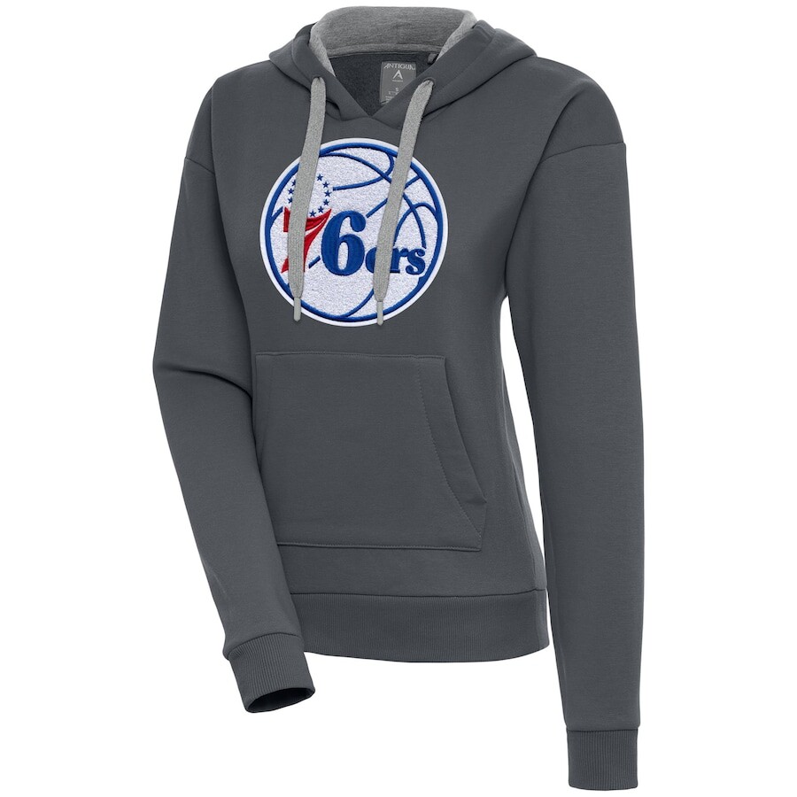 

Пуловер с капюшоном Antigua Philadelphia 76Ers, угольный